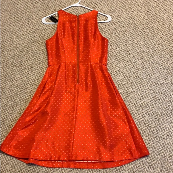 Orange A line dress with pockets - Picture 4 of 7